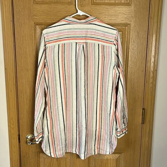 Duluth Trading Co Button Up Tunic Length Shirt   Hemp Organic Cotton Medium - Picture 2 of 7